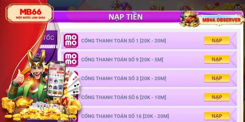 Nạp Tiền MB66 Thần Tốc Nâng Cao Trải Nghiệm Khách Hàng 3 Ưu đãi độc quyền khi nạp tiền tại MB66